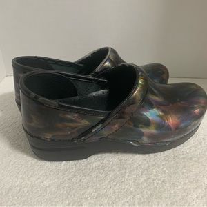 Dansko Purple and Black Mules Professional Clogs